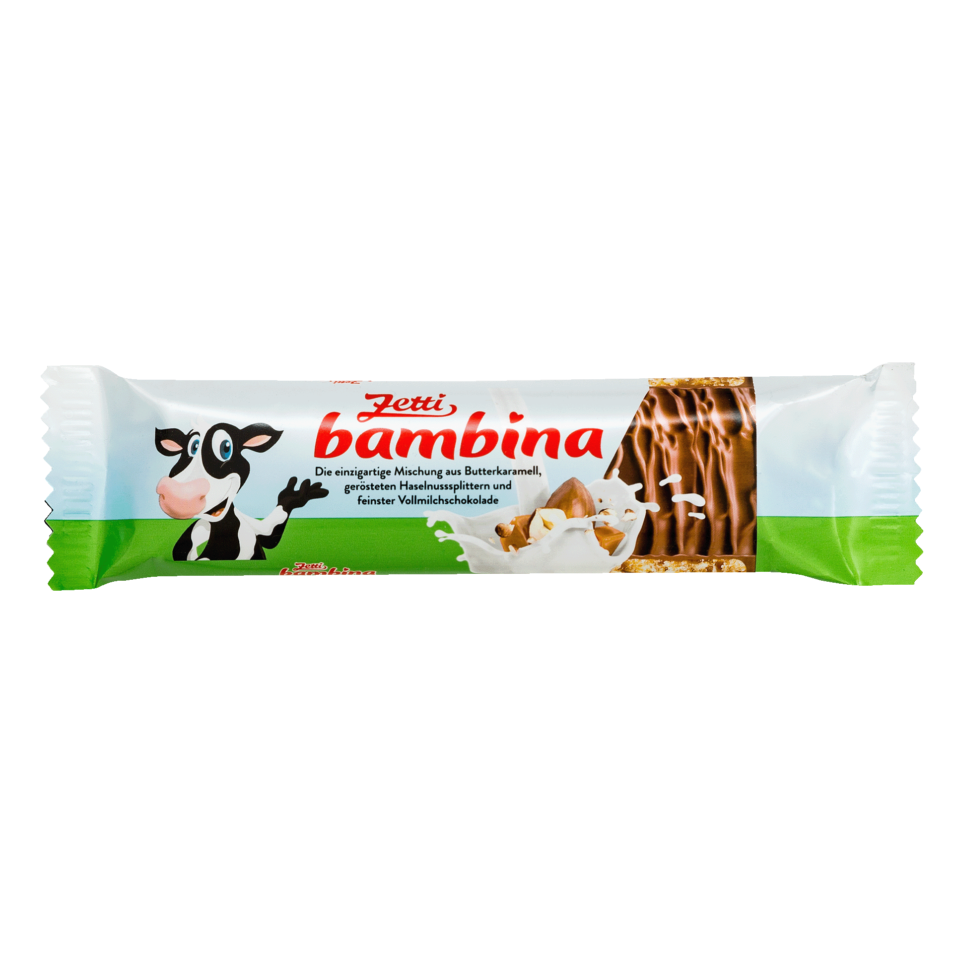 Vorderseite des Zetti Bambina Riegel in Vollmilch